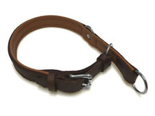 Zugstopp Lederhalsband Schlupfhalsband für Hunde Chrom/Messing