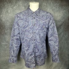 Tommy Hilfiger Herren Jeanshemd Paisley Gr. L Red Label Langarm Vintage
