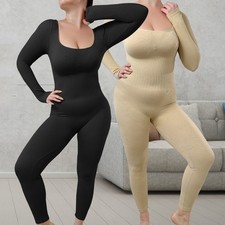 Große Größen Damen Shapewear Sport Square Neck Body Fitness Yoga Overall Catsuit