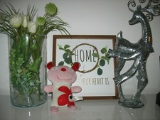 ESPRIT BÄR Teddy Teddybär Puppe in rosa rot Schmusetuch Schnuffeltuch Blume 