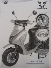 ZONGSHEN ICON 125T-7  Motorroller  Original Bedienungsanleitung