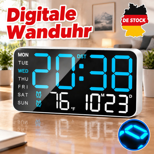 Led wanduhr digitaluhr mit - digitaluhr,