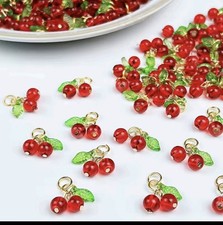 10er Set Kirsch Charms | Rote