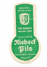 DDR-Bügeletikett Riebeck Pils - VEB RIEBECK-BRAUEREI GERA (P5)