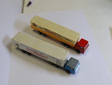 2 x Majorette LKW`s mit Sattelfliegern , 1:100
