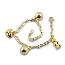 Charm Anker Gold Armband 333 8 Kt Gelbgold Teddy Herz Kugel Design Wert 650,-