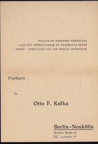 Werbepostkarte der otto - der,