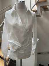 DOROTHEE SCHUMACHER Gr. 3 weiße Bluse Wickelbluse verschieden zu tragen