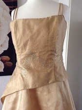 Abendkleid, Maikleid, Designerkleid, Gr. 34-36, champagnerfarben, 1x getragen