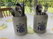 Herzogliches Brauhaus Tegernsee 2 Besteckkrüge ohne Henkel Blaue Schutzmarke