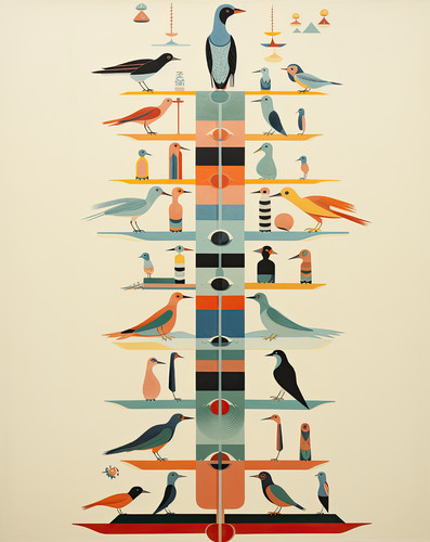Minimalistische vogelkarte - minimalistische,