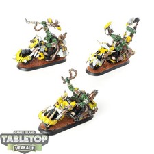 Orks - 3 x Ork Warbiker Mob - bemalt