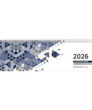 Zettler Tischquerkalender 1W/1S blau 2026 – Wochenkalender 30 × 10 cm, 1 Woch