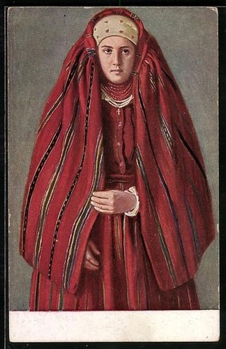 Künstler polnische frau in - künstler-ak,