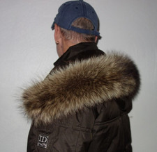 Raccoon fur hood collar real