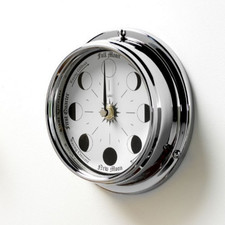 TABIC Mondphasenuhr - massiv Messing, verchromt - Black Friday Auflösung