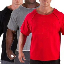 T-Shirt Hemden Tee Workout Baumwolle Bodybuilding Fitness Gym Rundhals