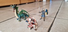 Schleich Reiter Set, 3-teilig*Konvolut *Drache grün, 2 Ritter* Top Zustand *