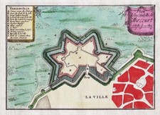 Mirecourt Vosges Grand Est Epinal gravure carte map Karte de Fer Mortier 1700