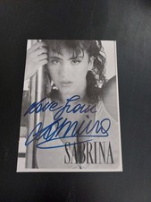 Autogramm AK Autogrammkarte Sabrina Salerno Musik Sängerin Italien Playboy sexy