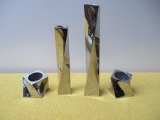 Auerhahn 4 x Edelstahl Kerzenleuchter