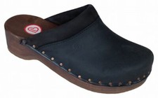 Berkemann Soft-Toeffler Holz Soft Toeffler Fettleder/Nub schwarz Gr. 3-10,5