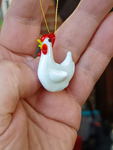 Huhn deko lampwork - lampwork, glas