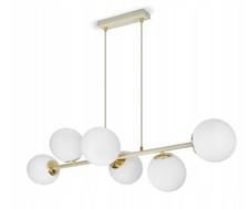 LUXOLAR 6-flammige Pendelleuchte G9 LED 15W beige-goldener moderner Stil