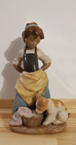 Lladro figur mädchen mit - figur, hund