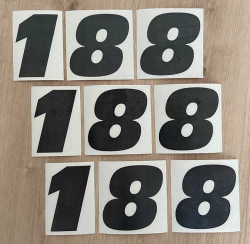 3er set motorrad - set, startnummern