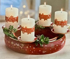 Adventskranz NEU Kerzenhalter für Weihnachten mit Sternen Print