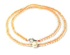 Citrin Kette in facettierter Kugelform mit einer Süßwasserperle 925 Silber