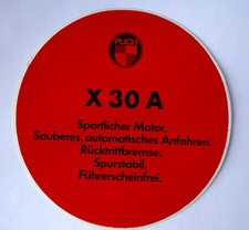 Werbe-Aufkleber Puch X30 A