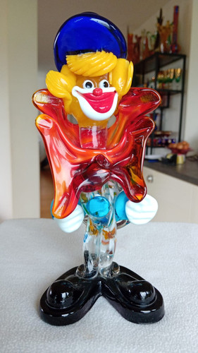 Großer glas clown murano - glas,