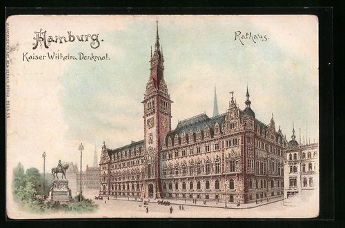 Lithographie hamburg kaiser - lithographie, hamburg,