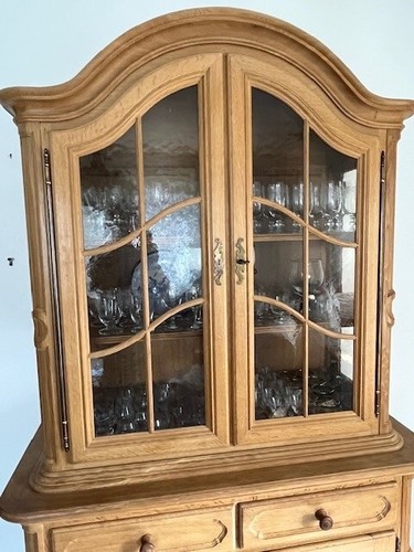 Vitrinenschrank eiche massiv - vitrinenschrank,