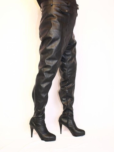Hosen stiefel kunstleder 42 - kunstleder,