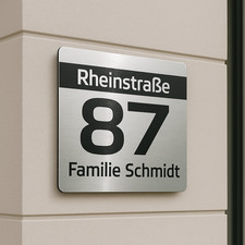 ** Hausnummer Hausnummernschild Edelstahl Design Modern anthrazit schwarz
