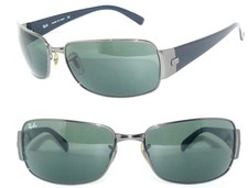 Ray Ban SONNENBRILLEN GUNMETALL GRÜN RB 3332 004 HERREN 3238 BRILLE 3364 ETUI