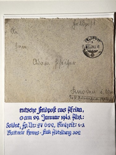 Afrika feldpostbrief 1943 - afrika,