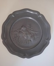 Zinnteller motiv jagdhund - -,
