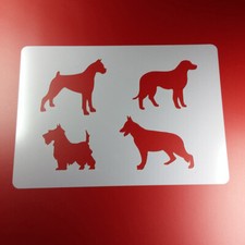 A4 Schablone Hund 4 Hunde Dog
