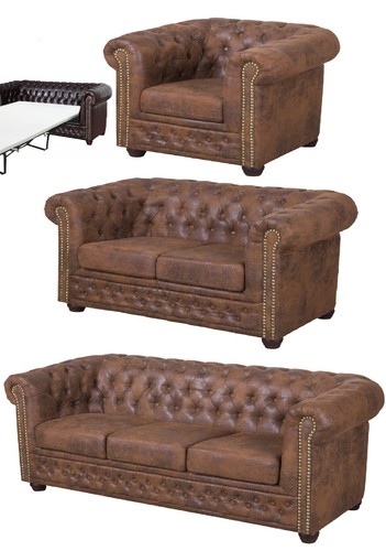 Vintage chesterfield set - set, 1+2+3