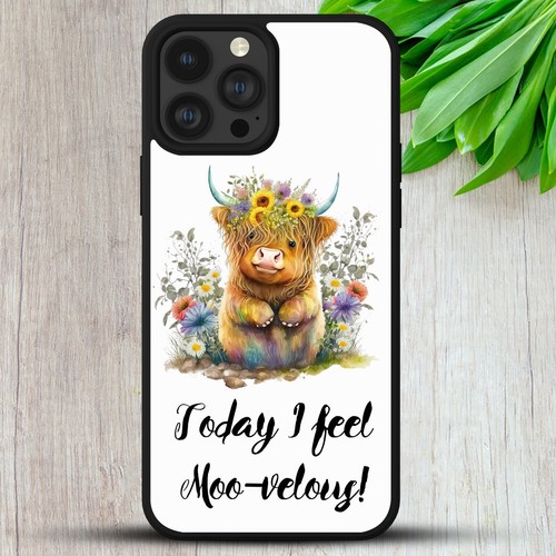 Highland cow floral sketch - floral,