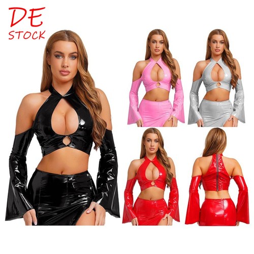 Damen wetlook crop top - damen,