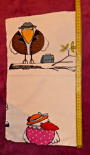 Stoff   Patchwork  Kissen - Panel   lustiger Vogel mit TDame