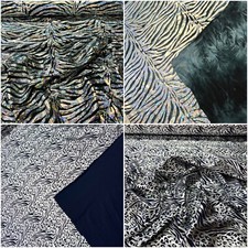Lurex Stoff Leopard Tiger Silber Chrome Meterware Karneval Bekleidung Deko
