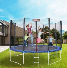 Arebos 244cm Trampolin Randabdeckung und Sicherheitsnetz für 6 Netzstangen -...