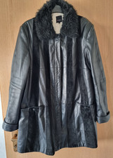 Fabiani Damen kurz Leder Mantel Schwarz gr.44 Butterweiches Leder