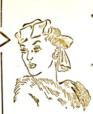 Schnittmuster - Bogen für BOLERO Hut  / Kapuze  / Kappe "GEMA" 1946 Matthesius B